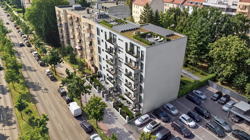 L12, Mehrfamilienhaus an der Lindauer Allee, Blick von der Straße