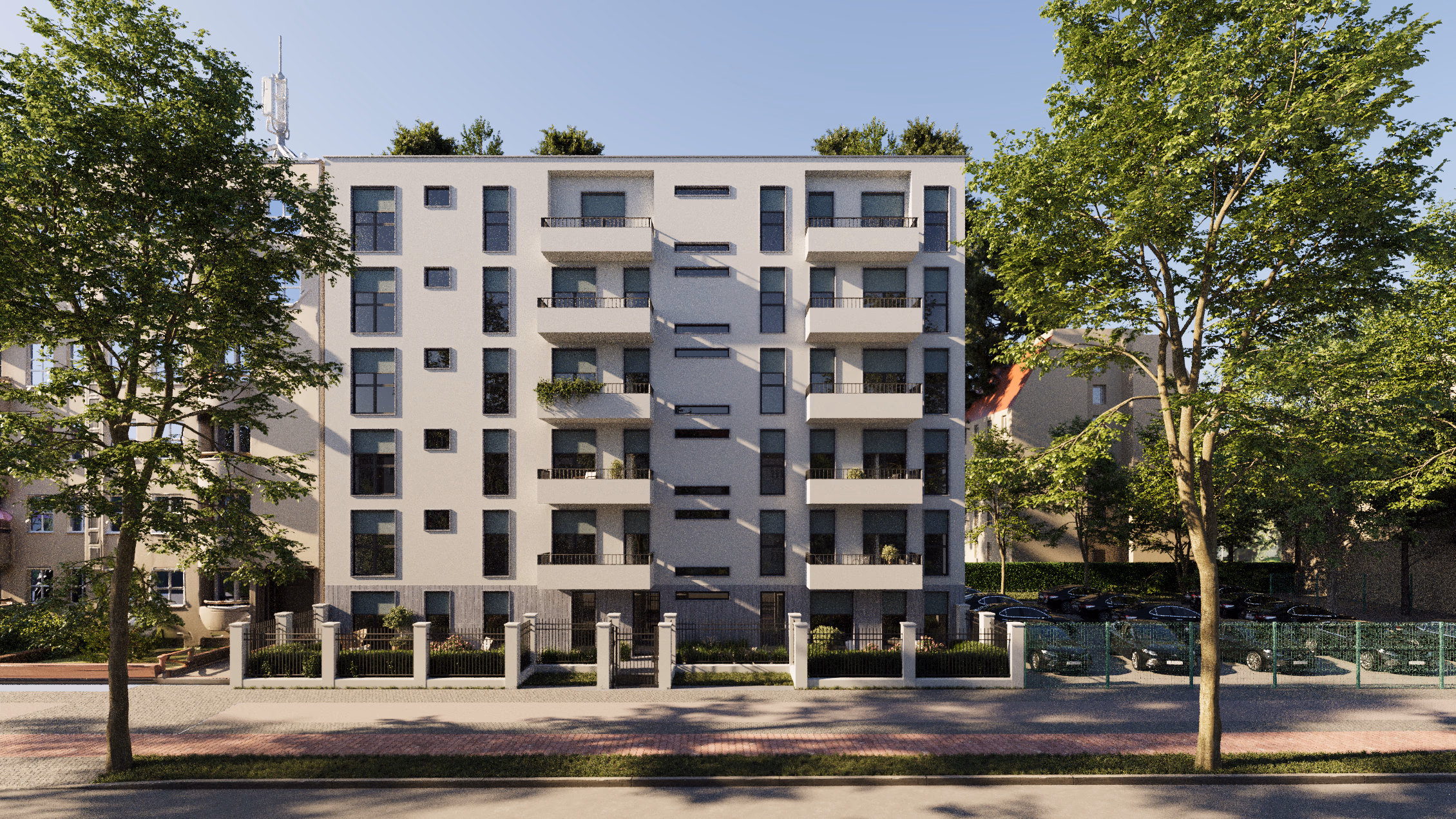 L12, Fassade an der Lindauer Allee, Berlin-Reinickendorf